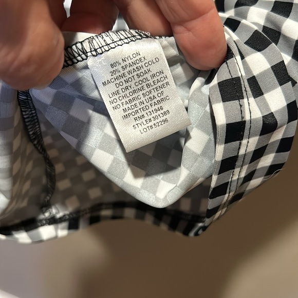 Jude Connally Devyn Black White Check Short Sleeve Top Size Small - Picture 4 of 6